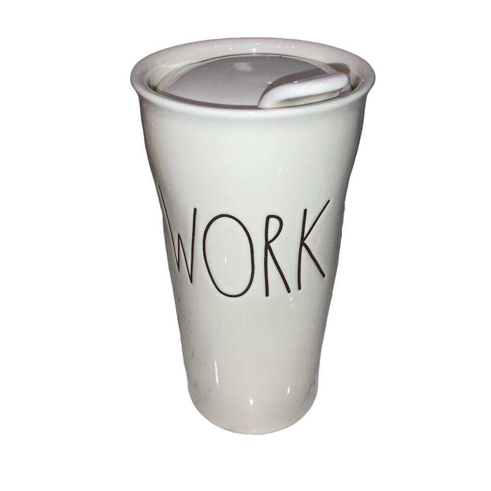 “Work” Rae Dunn Travel mug